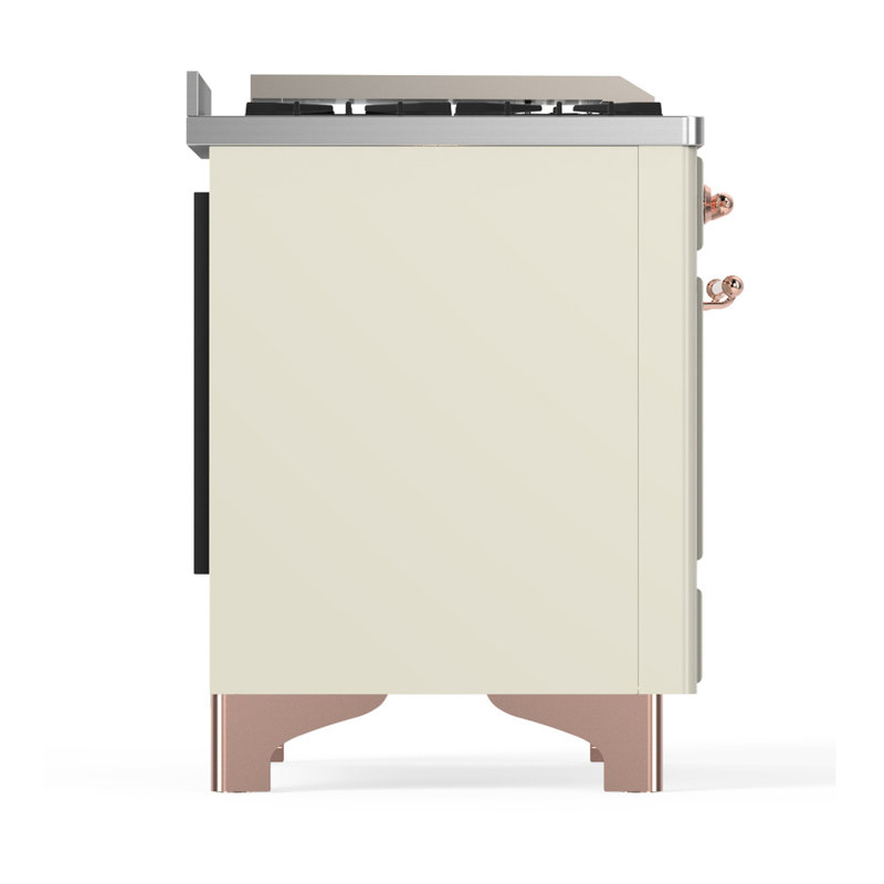 Majestic III Series 48 Inch Dual Fuel Range with 5 Sealed Burners, Griddle, Frenchtop in Glossy Black (Natural Gas, Burnished Trim)