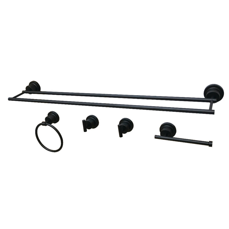Ensemble de quincaillerie de salle de bain 5 pièces Concord, Noir mat