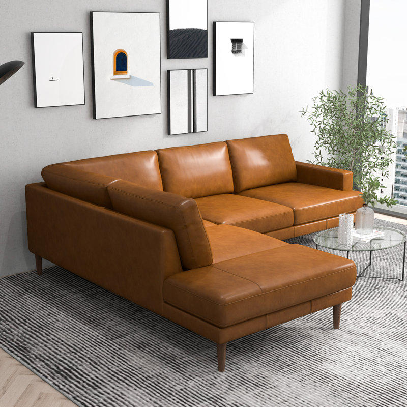 Canapé modulaire en cuir véritable Amarra, Face à la gauche