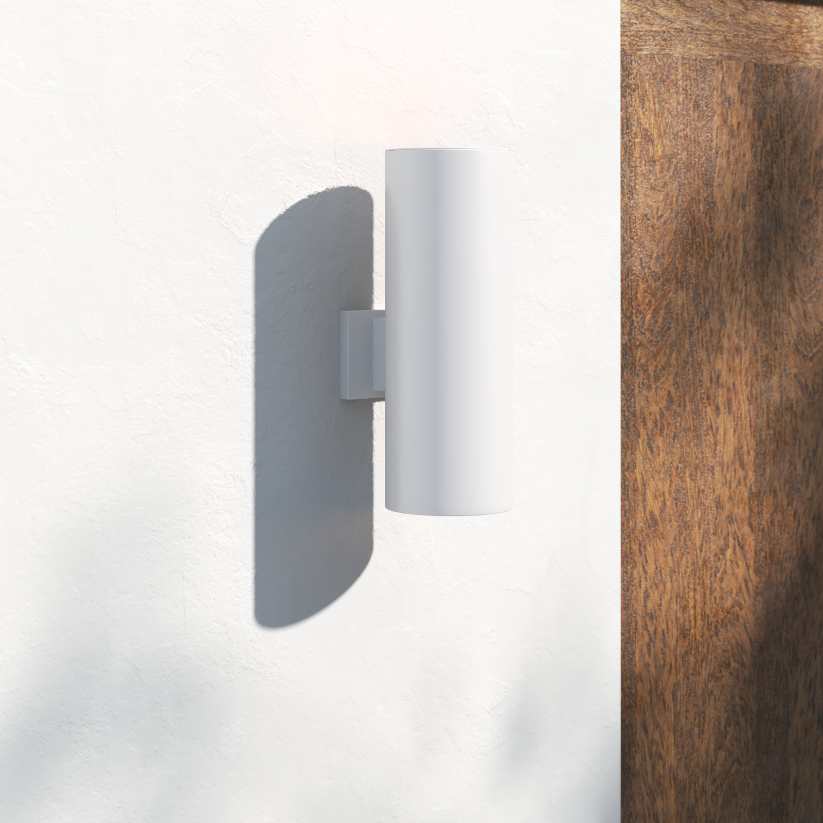 Dylan Integrated LED Outdoor Armed Sconce, 14.25" H x 5.125" W x 5.125" D, White