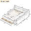 Lit de jour double en bois avec couchette, tiroirs de rangement, tablettes latérales et bureau intégré, blanc-1329404168-1329404169