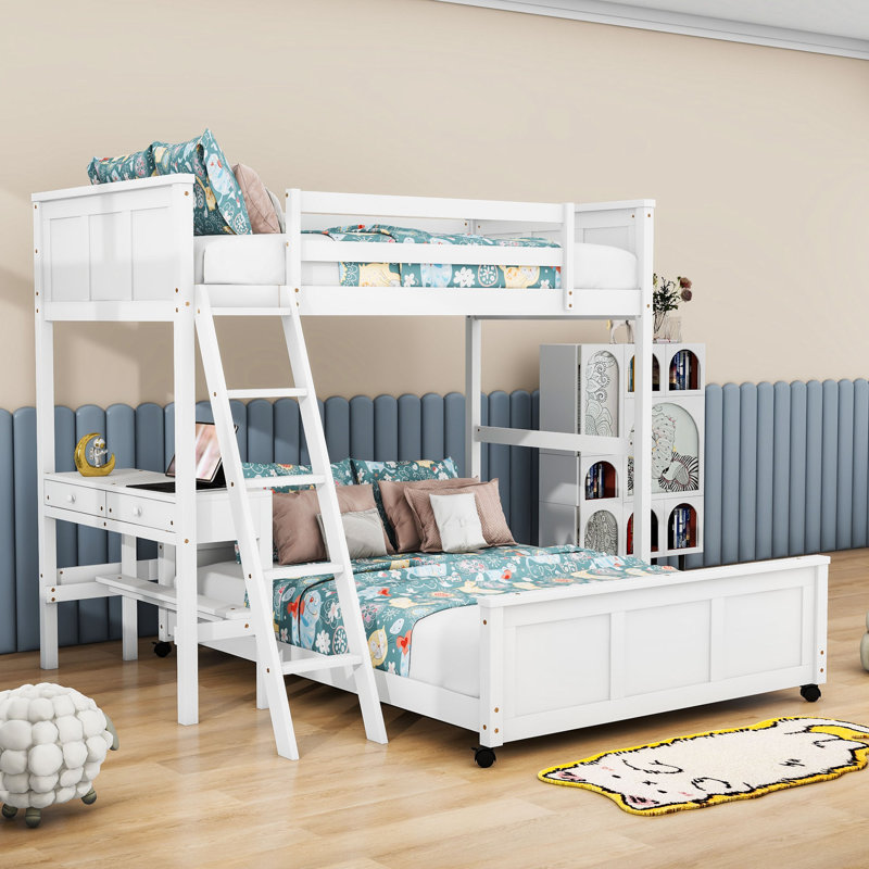 Jacobina Kids Bunk Bed, White, Twin Over Full