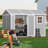 10x8 FT Outdoor Resin Storage Shed with Floor, Weather-Resistant Resin Shed with Double Windows, Lockable Door and Vents, Plastic Outside Tool Storage Sheds for Garden, Backyard, Lawn-118371649