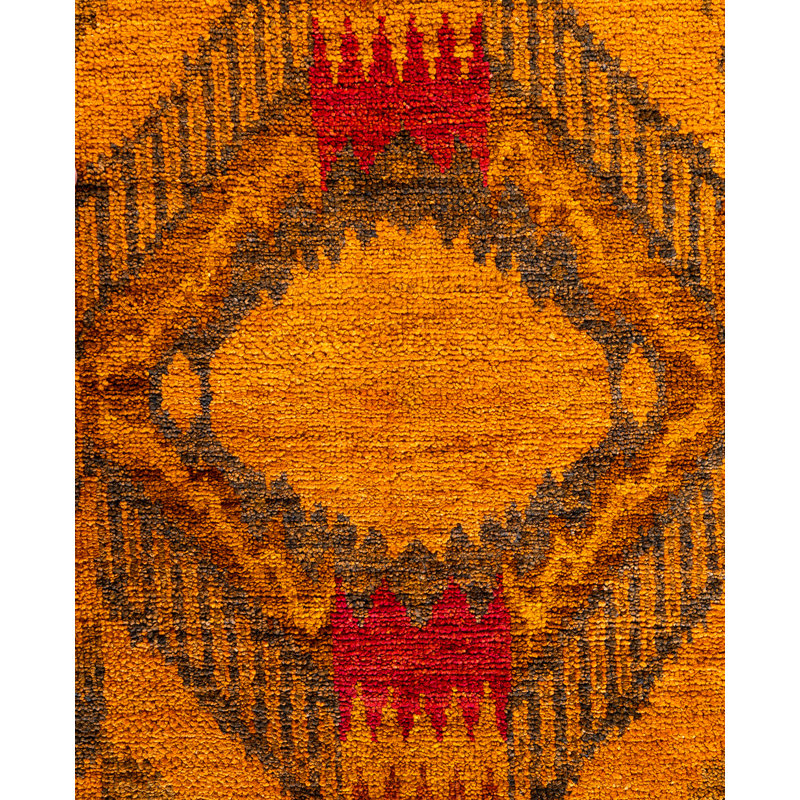Overdyed Hand-Knotted Wool Modern-Contemporary Red Area Rug 6' 1" x 9' 2"