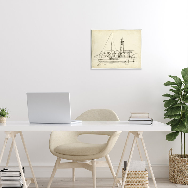 Lighthouse & Boat Study Wall Plaque, design by Ethan Harper