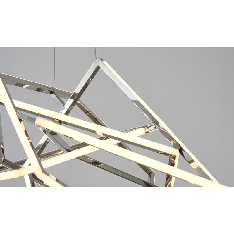 Modern 25 Light Chrome Dimmable LED chandelier with white acrylic diffusers, Chrome