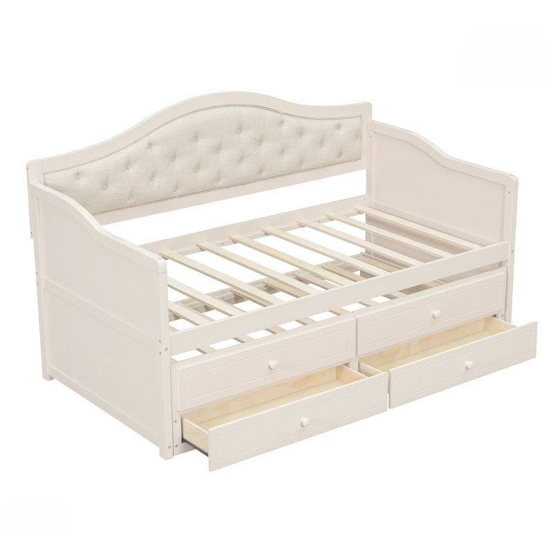 Lit de jour simple avec couchette, Beige