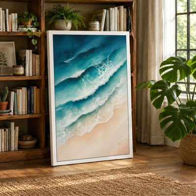 Waves at Shore Coastal - Wrapped Canvas