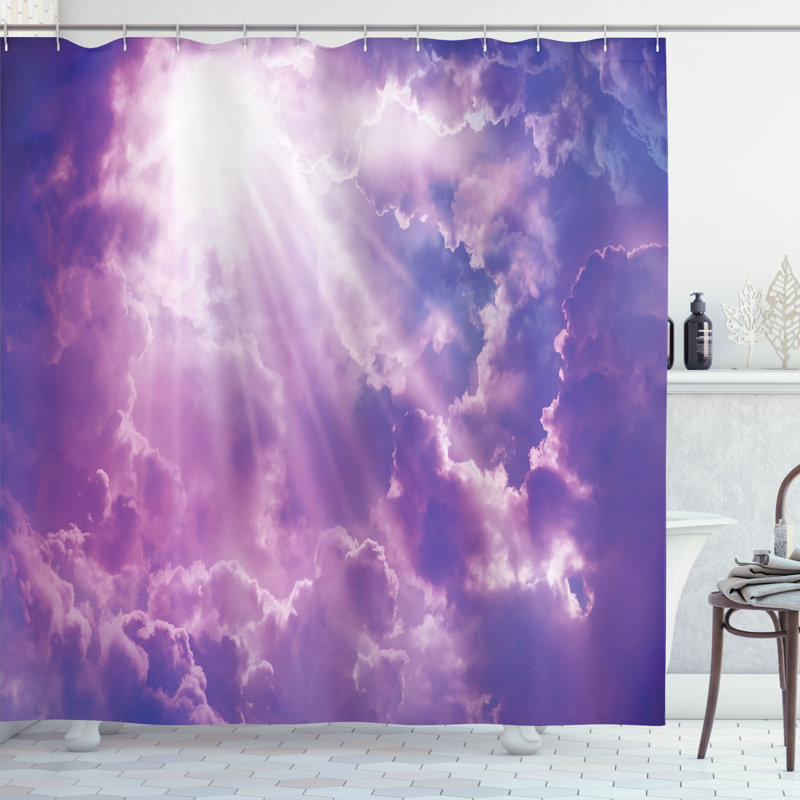 Shower Curtain with Hooks Included, 75"H x 69"W