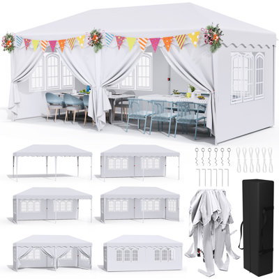 20 Ft. W x 10 Ft. D Steel Pop-Up Canopy