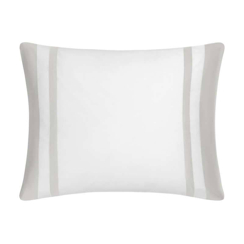 Savoy Sham, Euro, White/Pebble