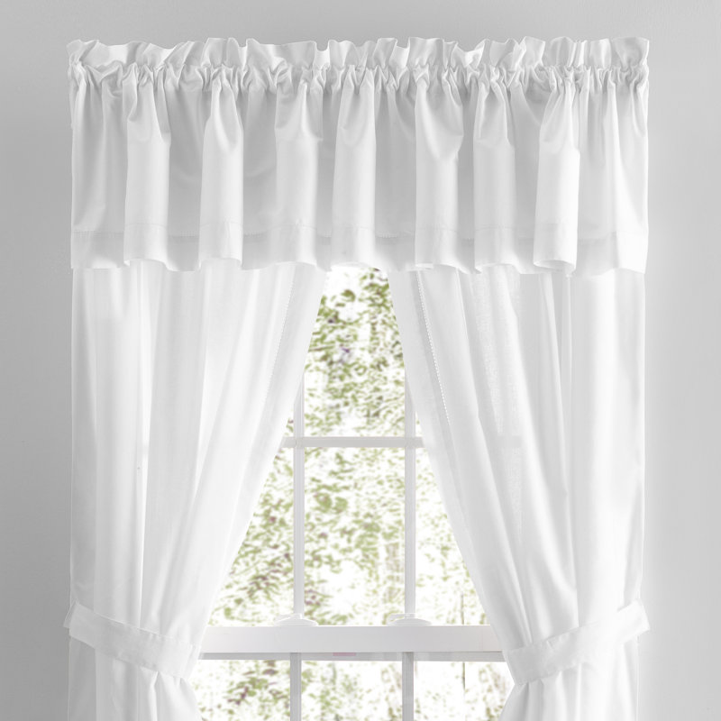 Tatig Cotton Tailored Window Valance, White