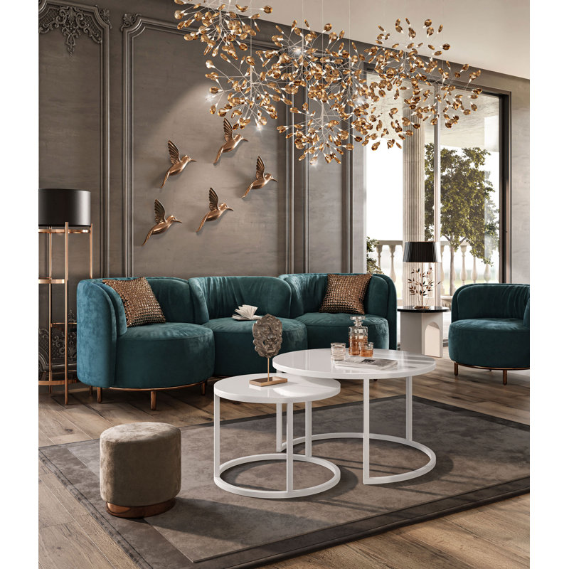 Perryton Frame 2 Piece Coffee Table, White