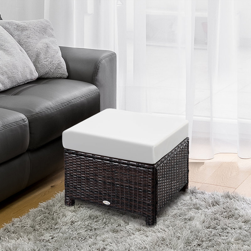 Seeger Outdoor Footstool, Brown