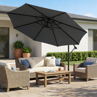 10' Octagon Cantilever Umbrella with Weighted Base