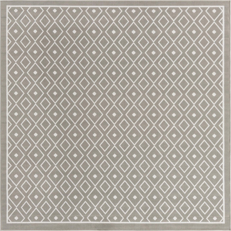 Geometric Indoor / Outdoor Rug, Square 7'10"