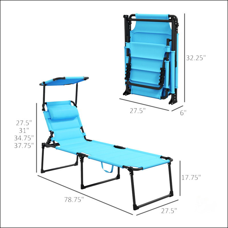 Chaise longue d'extérieur, Bleu clair