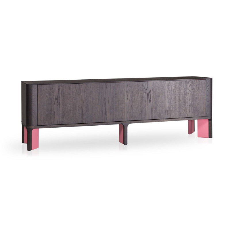 Acro-bat 94.5'' W Solid Wood Sideboard, Natural Oak/Rosewood