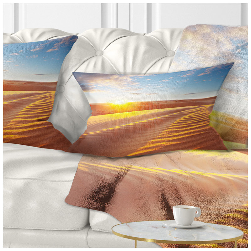 Coussin Desert Dunes Reflecting Sunset, Rectangulaire, 12 po x 20 po