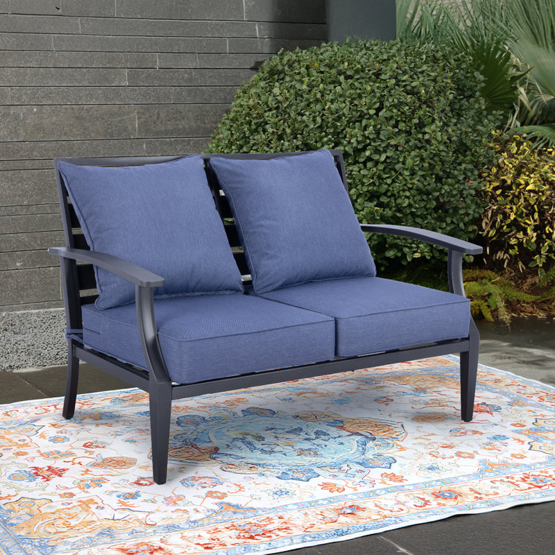 Outdoor Deep Seat Chair Cushion Set, Chambry Blue, 24" W x 24" D