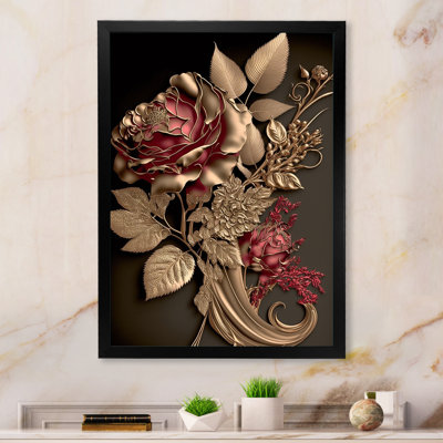 Gilded Rose Vintage Glam I - Floral Canvas Print