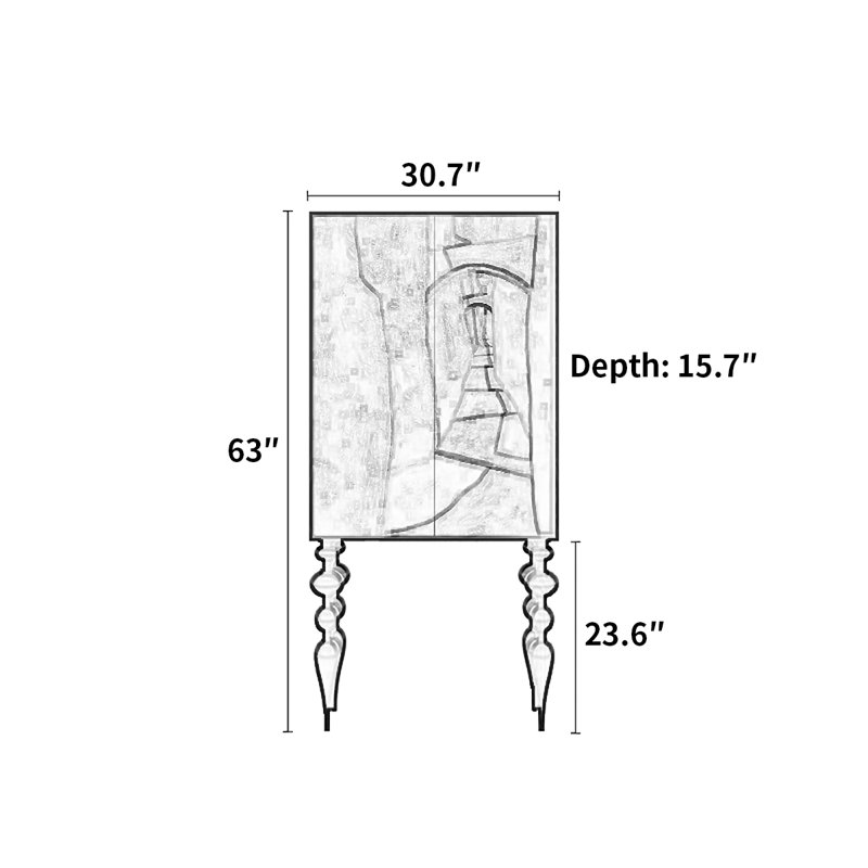 Armoire décorative créative à pieds hauts