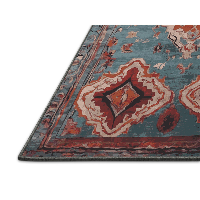 Tapis gris soyeux et moelleux, Rond 5 pi