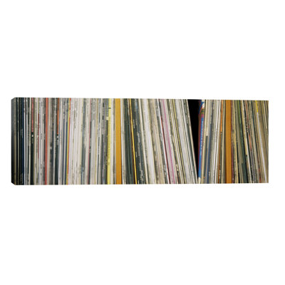 Vintage Vinyl Record Collection by Panoramic Images - Wrapped Canvas Panoramic Print