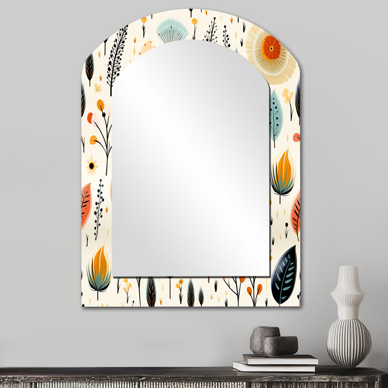 Earthy Boho Eclectic Plants - Miroir décoratif floral sur métal, 34 po x 25 po