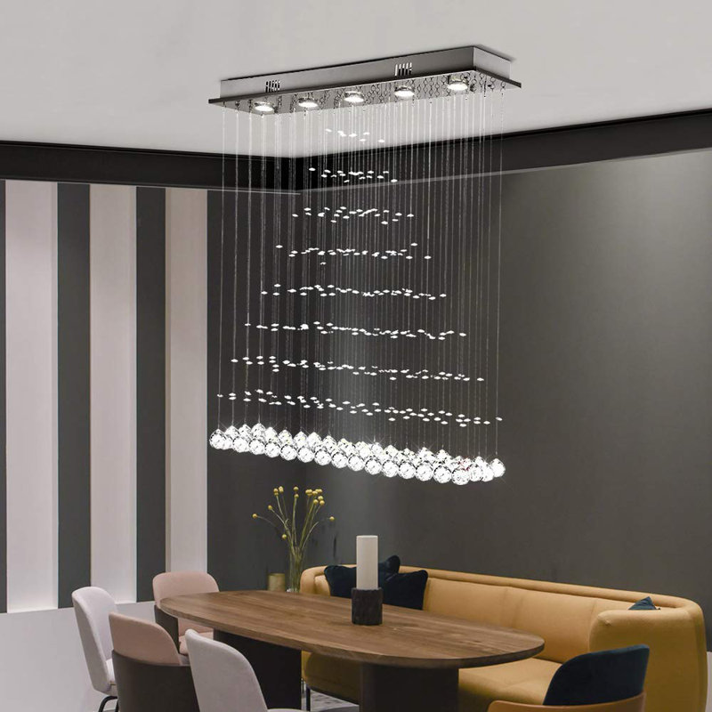 Stinnett 5 - Light Chrome/Clear Kitchen Island Pendant