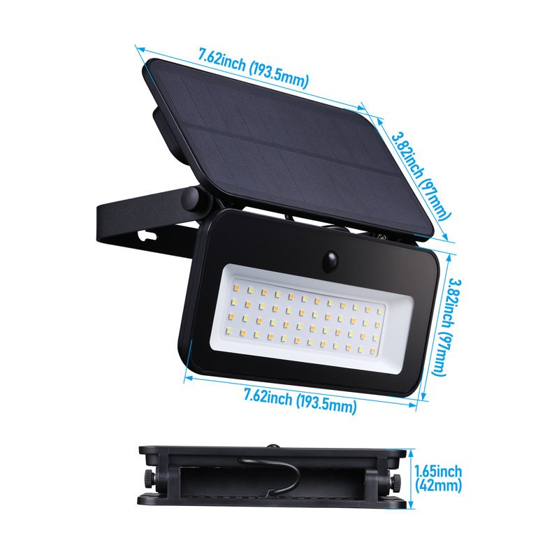 Polyvalent Solar Motion Sensor Flood Light, Dimmable Outdoor Wall Security Light, 3CCT
