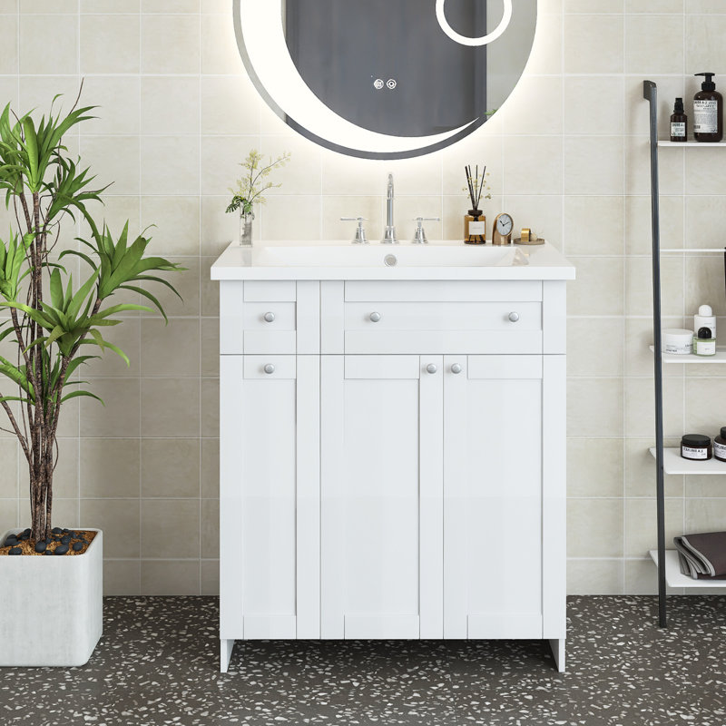 Ensemble de meuble-lavabo simple 30 po Deseria, Blanc