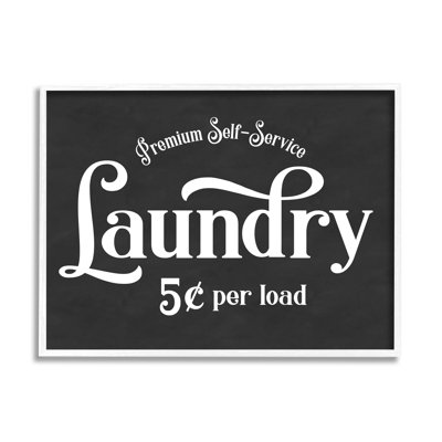«Vintage Self-Service Laundry», affiche vintage par lettrage et doublure