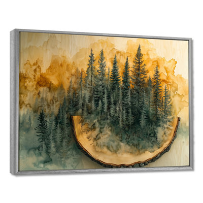 Forêt d'été sur la glissoire en bois III - forêt, art mural
