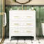 Meuble-lavabo blanc de 30 po avec charnières réglables à fermeture en douceur, tableau et cadre en bois massif pour lavabo classique en céramique avec rangement à 3 tiroirs