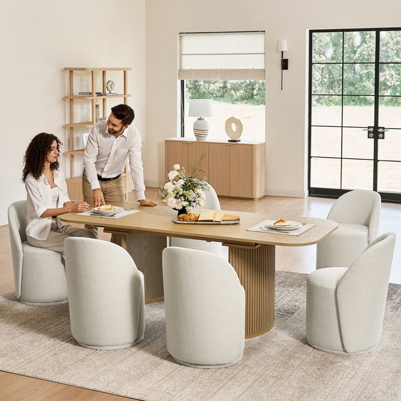 Ensemble de chaises pivotantes Clester, 6, Beige