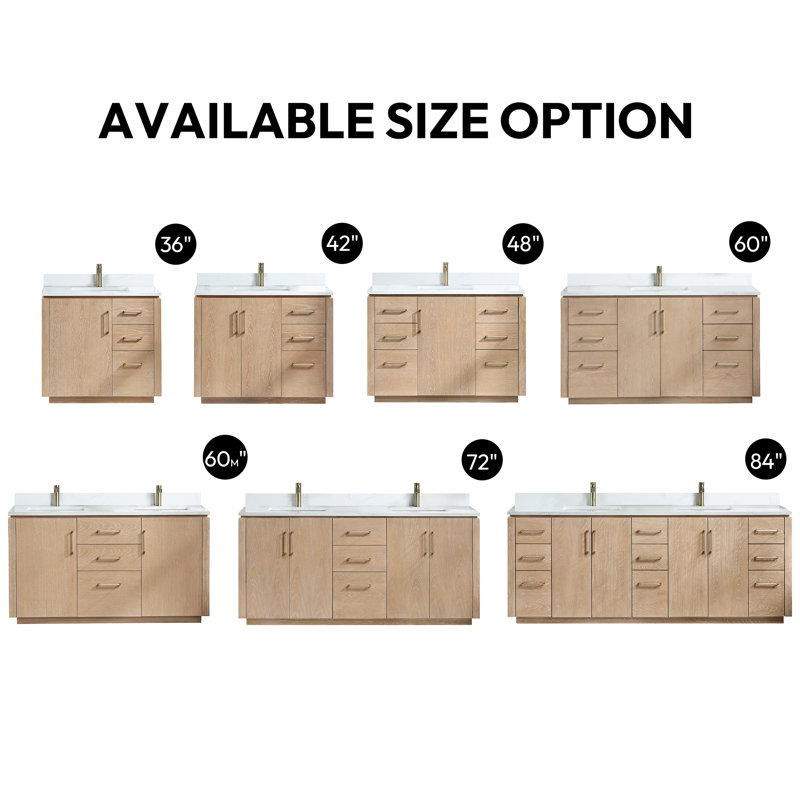 San 48'' Washed Ash Gray Single Bathroom Vanity