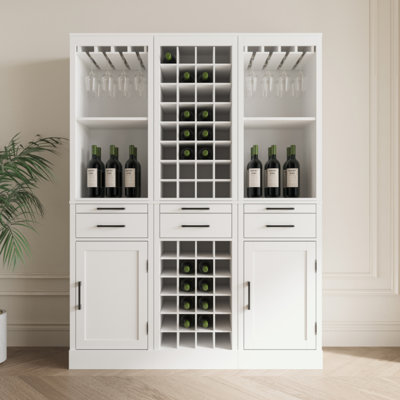 Modular Wine Bar Cabinet Buffet Cabinet With Hutch For Dining Room