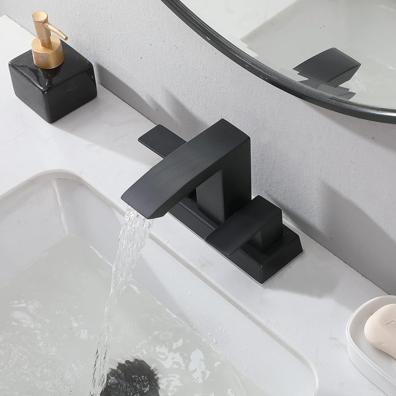 Centerset Bathroom Faucet with Drain Assembly