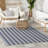 Home Conservatory Ticking Stripe Handwoven Indoor/Outdoor Area Rug-133713265