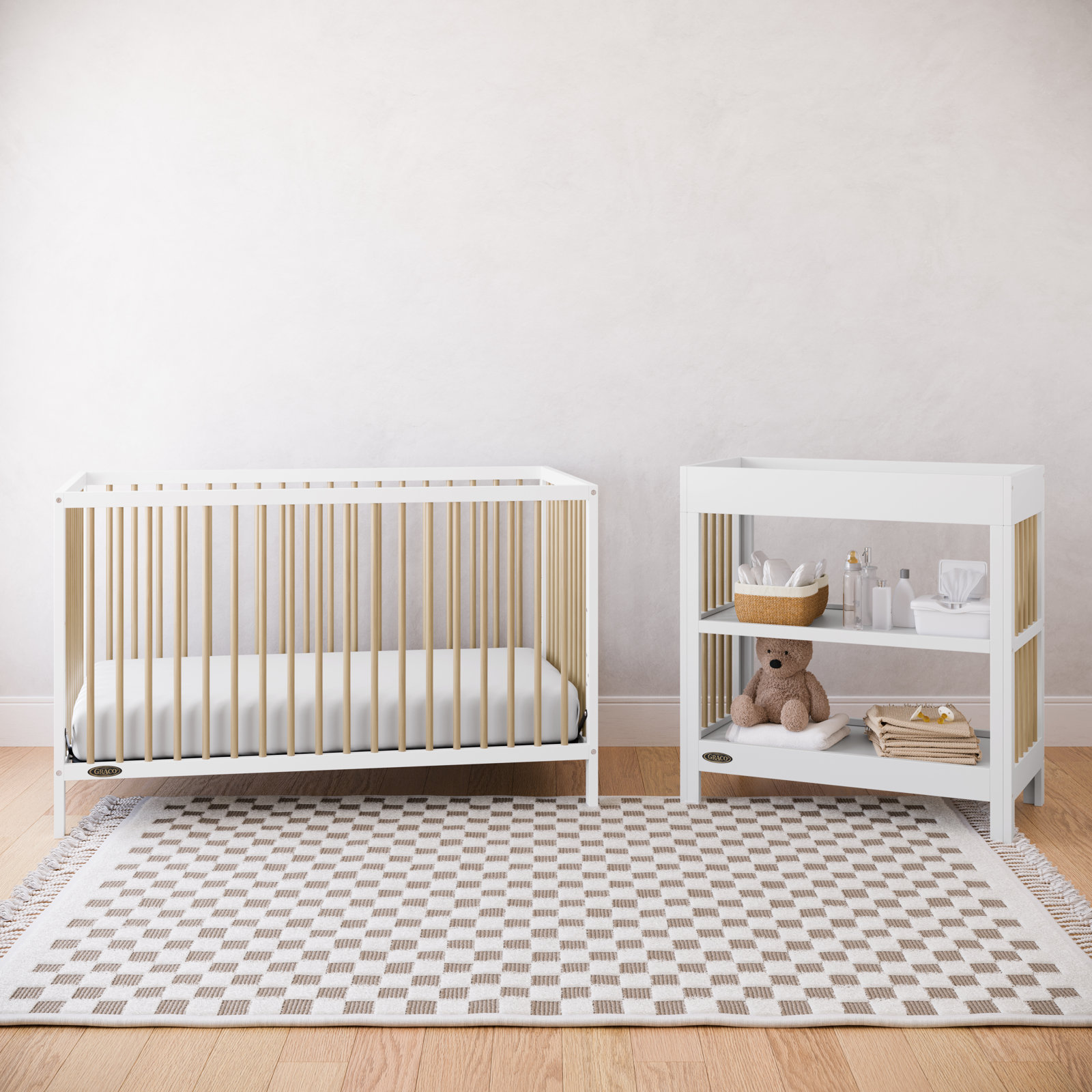 Graco Teddi 2-Piece Nursery Furniture Set, White/Driftwood