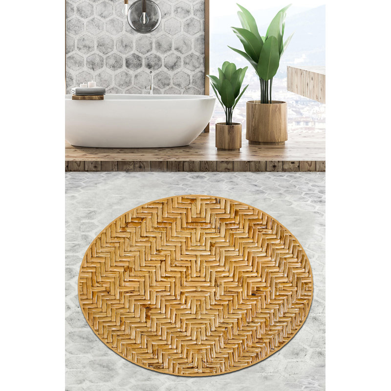 Antibacterial Bathmat, 100% Polyester, 78.7 inches Diameter | 10 mm Pile Height, 700 g/m² | Non-Slip Underside, Machine Washable, Durable & Stylish | Perfect for Any Bathroom Decor, Easy Care & Maintenance