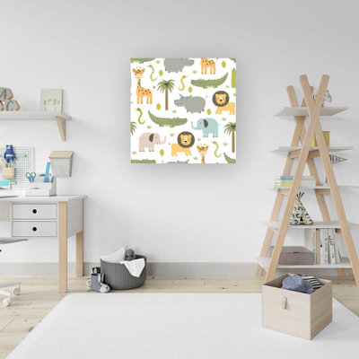 Cute Safari Animals - Wrapped Canvas Print