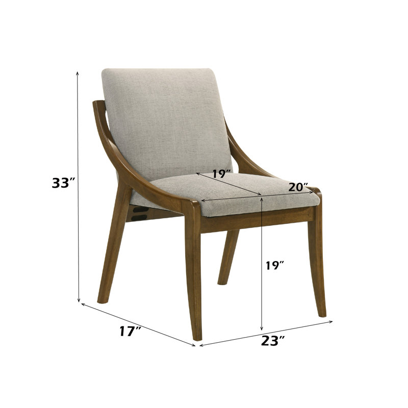Ensemble de 2 chaises d'appoint en chenille grise et chêne rétro Danzel