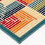 Tapis d'intérieur / extérieur bleu / rouge / orange tissé à la machine à motif géométrique Alkhoury-960421056