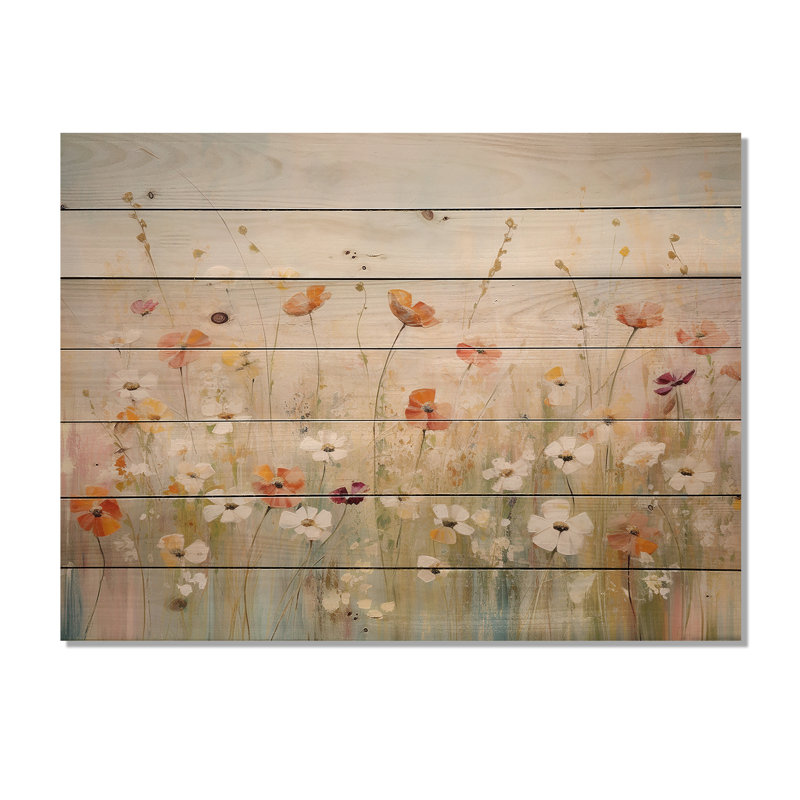«Meadow Contemporary Wildflowers» sur bois, H 10 po x l 20 po x P 0,78 po