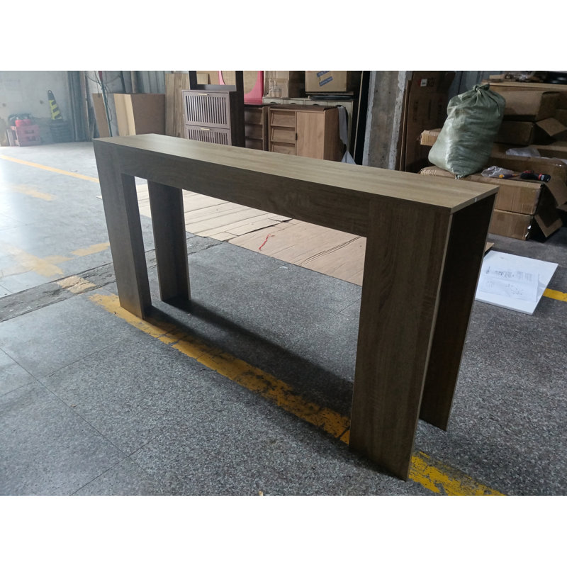 63,06 po, console en chêne, style, entrées étroites, vestibule, couloir, rangement ouvert, capacité de charge de 200 livres, table de vestibule rustique de 63,06 po avec finition à l'eau avec grain de bois naturel,