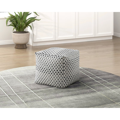 Pouf carré avec revêtement en tissu, antidérapant, capacité de poids de 300 lb, multicolore, recouvert de H 16 po x l 16 po, 16 po x 16 po x 16 po
