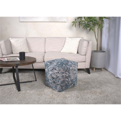Pouf carré Anita, repose-pieds polyvalent et coussin de sol avec bourre en polystyrène pour plus de confort et de soutien