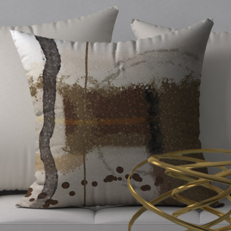Abstract Reversible Throw Pillow, 18" x 18"